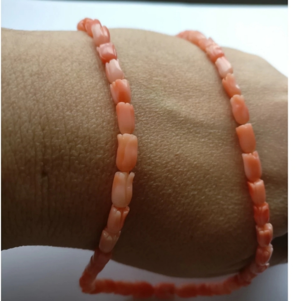 🇨🇦 Vintage 80s genuine coral chocker necklace - Picture 7 of 9
